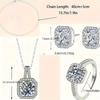 Elegant Square Cut Zirconia Jewelry Set - Shimmering Earrings, Necklace, And Ring - Timeless Luxury for Women - Perf… More