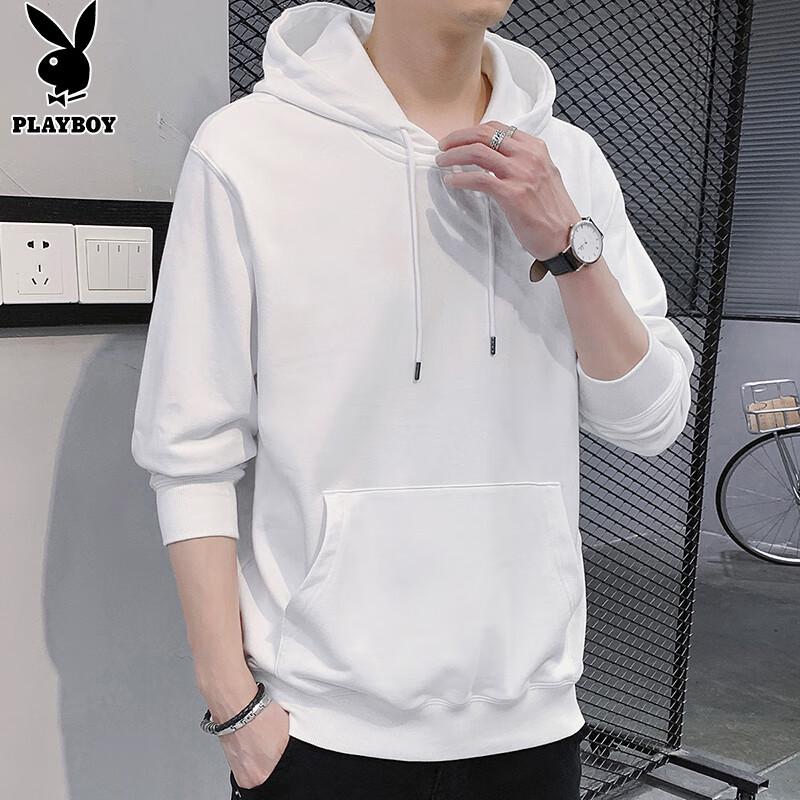Playboy Men's Casual Loose Hooded Sweatshirt