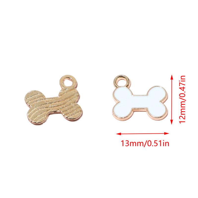 10Pcs 12X13Mm Cute Mini Enamel Animal Dog Bone Charms Pendants For Jewelry Making Necklaces Earrings Bracelets Diy Crafts Supply