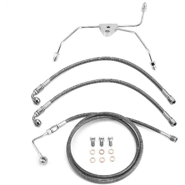 

Mofun 76.7 Extended Length ABS Hydraulic Front Brake Line Compatible with Harley Touring Street Glide Electra Road Glide Road King 2009-2013, Black чёрный