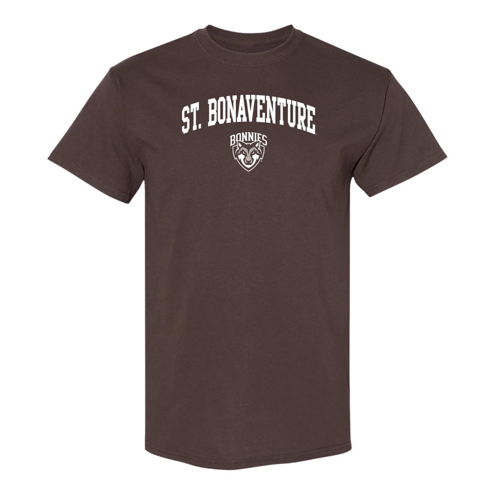 St. Bonaventure Bonnies Arch Logo T Shirt - Dark Chocolate 2XL