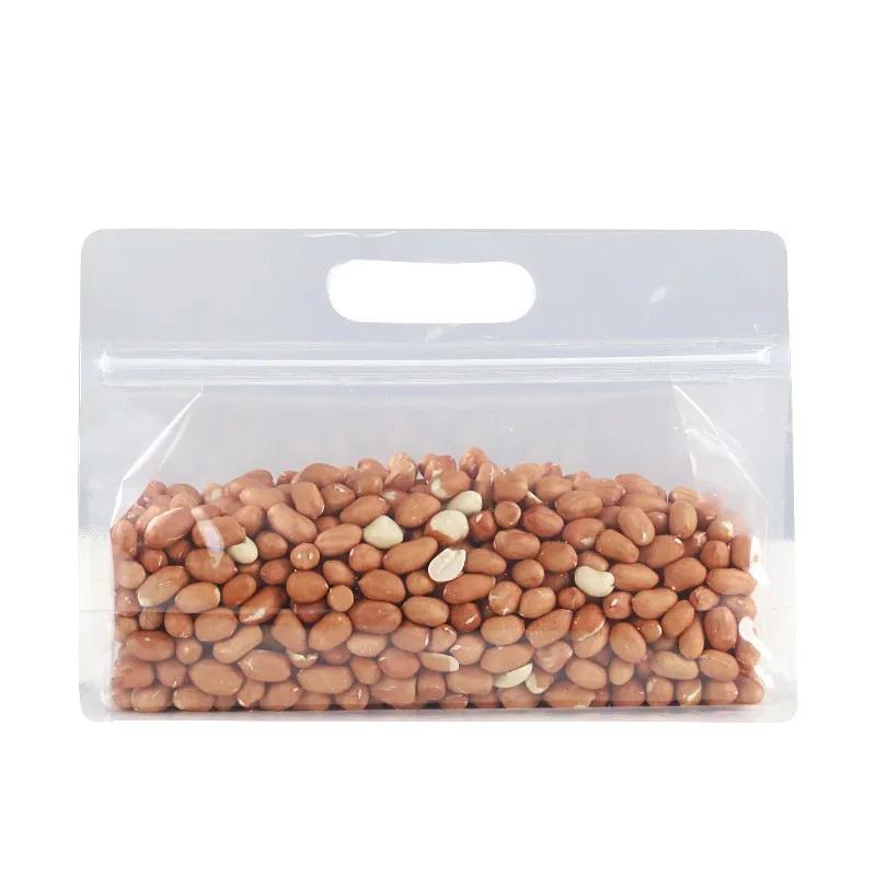 5PCS Portable Transparent Eight-sided Sealing Bag Zero Food Ziplock Bag Self-supporting Dry Goods Nuts Plastic Sealable