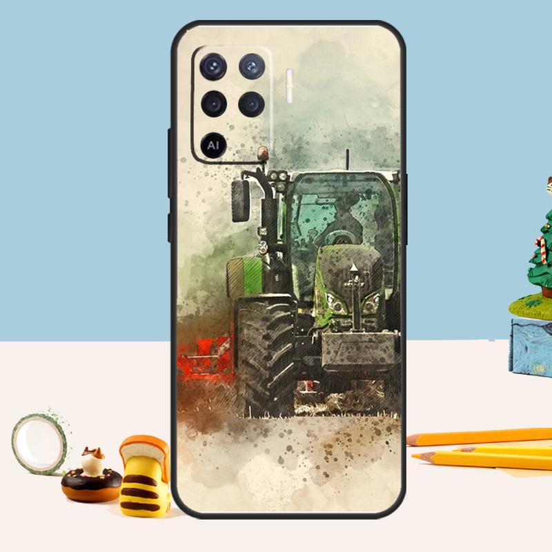 Tractor Car Case For Oppo A80 A60 A40 A15 A16 A17 A57 A94 A74 A54 A76 A96 A18 A38 A58 A78 A98 A5 A6 Pro