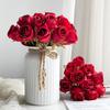 Valentine's Day Silk Rose Bouquet: 12 Stems for Dining Table Decoration