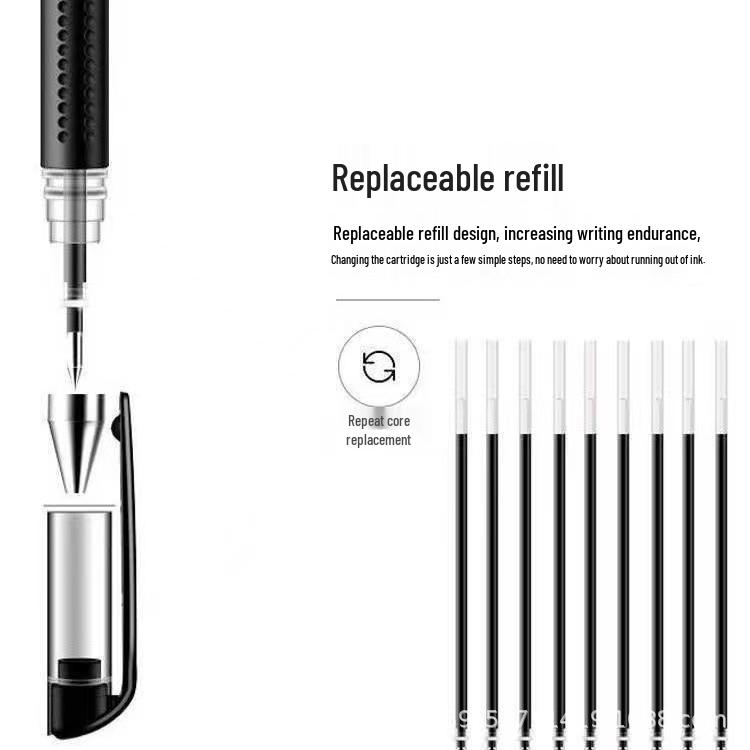 0.5mm Yuvarlak ve İğne Uçlu, Çekilebilir Yedekli, Karbon Kapaklı Öğrenci Özel Siyah Kalem