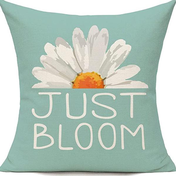 

Daisy Dwarf Sunflower Pillow Case Linen Print Home Living Room Sofa Bedroom Pillow Premium Durable Quality Useful 45 * 45Cm (without pillow core)