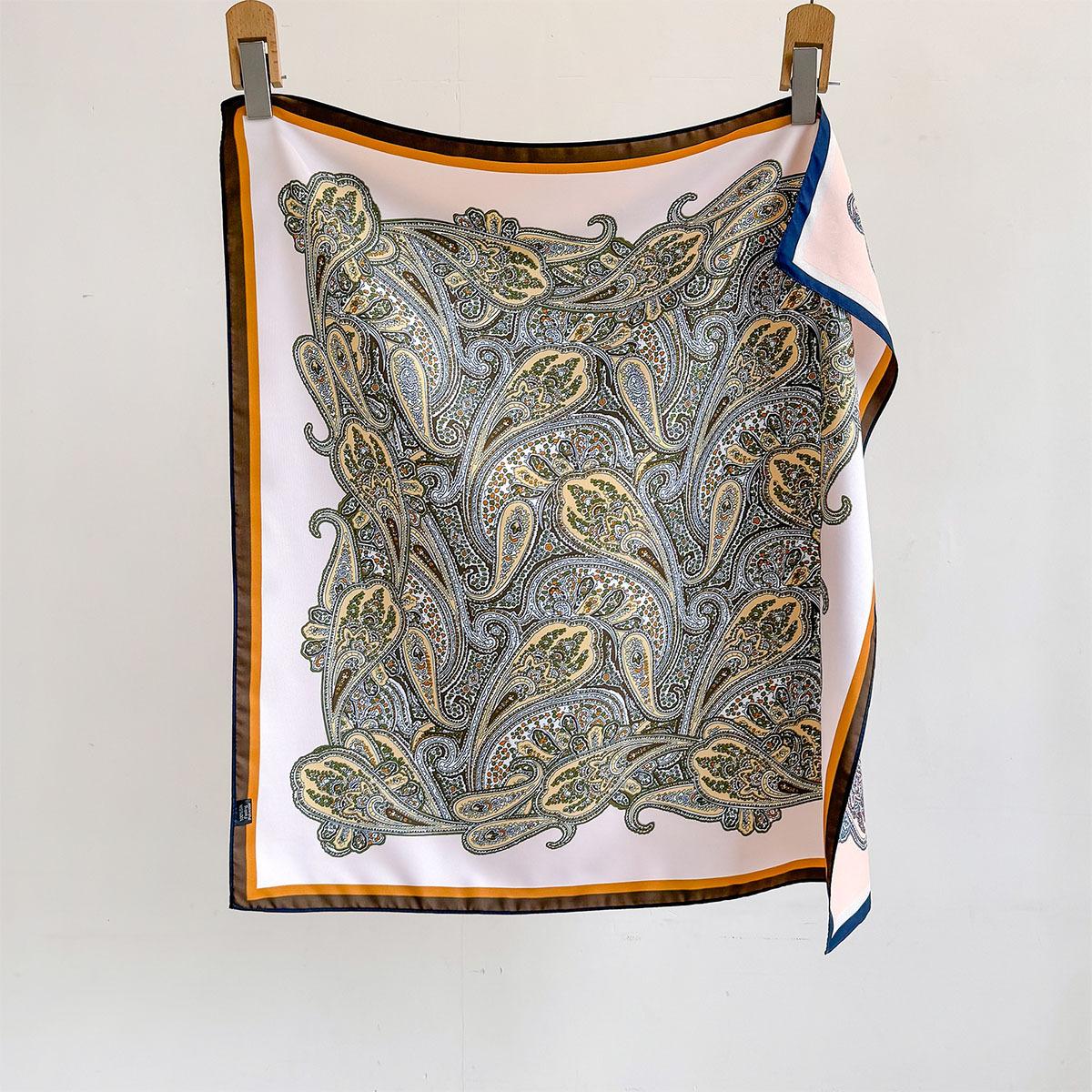 1Pc Double-Sided Paisley Print Scarf Imitation Silk Square Scarf Women‘S Neckerchief Bandanas Foulard Hairbands Neck Tie Wraps