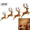 Aufklebbare Wandkunst Weihnachtsrentier Licht, LED-Silhouette aus Holz mit warmer Hintergrundbeleuchtung, Dekoration Batteriebetrieben Beleuchtet Festlich für