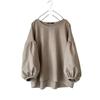 Women's 2025 Spring/Autumn Casual Round Neck Long Sleeve Solid Color Retro Loose Shirt