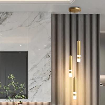 Luxury Minimalist Double Head Led Chandelier Gold Black Home Decor Pendant Hanging Lamp for House Creative Furniture Lighting