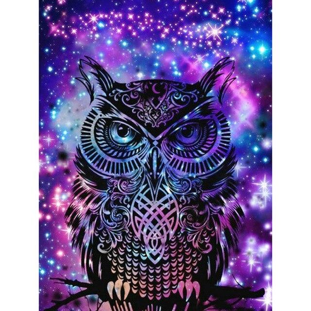Kit Diamond Painting 5D Fai Da Te Con Piume E Strass - Tela 40x70 Cm