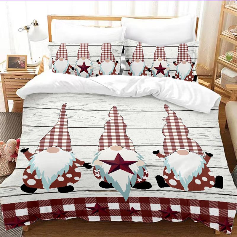 Supply Christmas Series Bed Quilt Cover Pillowcase 3D Digital Quilt Cover Three-Piece Set