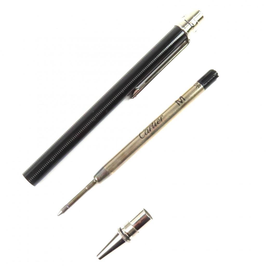 Very Good Cartier Ballpoint pen Santos Do Black Silver mens Used