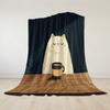 Feline Brew Flannel Blanket Warm Soft Halloween Christmas Couch Warm Cozy Decorative Decor Gift for All Season