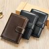 Vintage Men Faux Leather Wallet RFID Blocking Bi-fold Short Wallet Minimalist Slim
