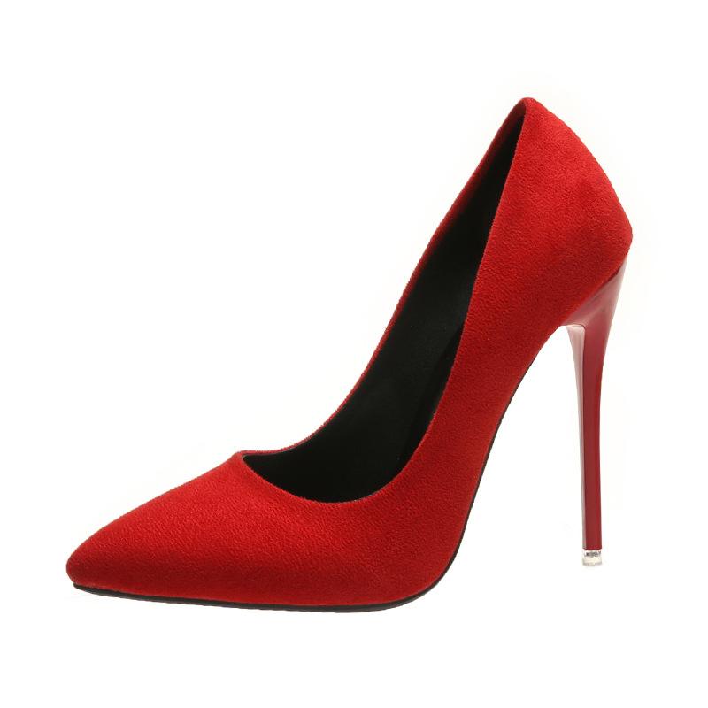 Große Größe 35 45 Damen Prägnant Beflockt Hohe Absätze Pumps Spitze Klassisch Rot Grau Damen Hochzeits Büro Schuhe Eleganter Stiletto Absatz Kleid Pumps