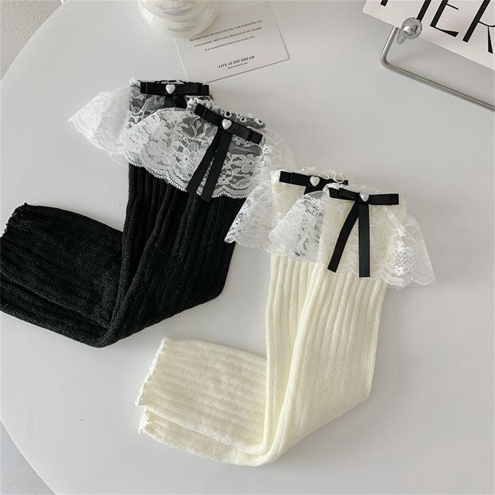 Keep Warm Leg Warmer/Arm Cover Bow Tie Lolita Long Socks Kawaii Knitted Socks  for Winter Autumn