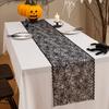 Halloween Black Lace Table Runner Halloween Table Decoration Skull Soft Table Runner Holiday Party Decoration Table Flag