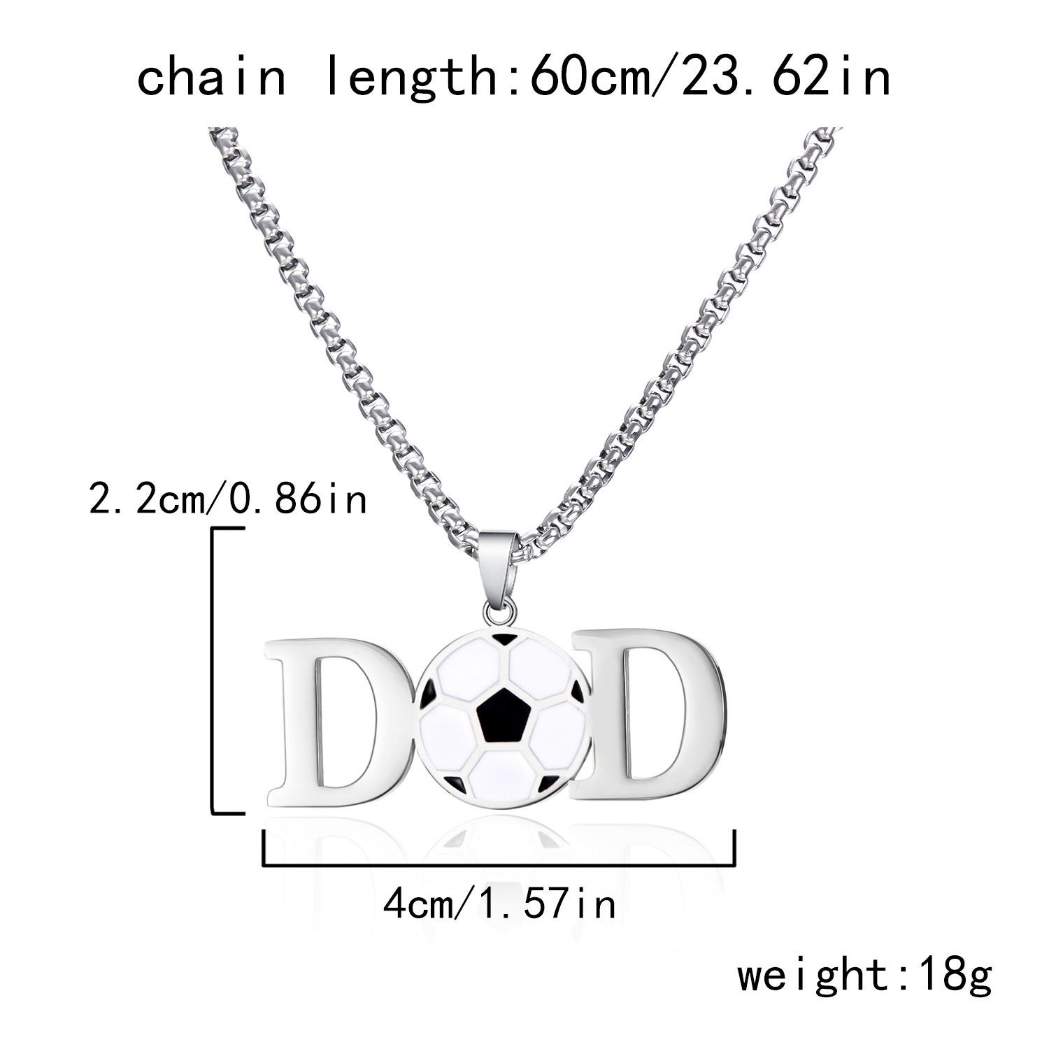 European and American stainless steel ball letter oil drop necklace versatile titanium steel baseball pendant sweater chain