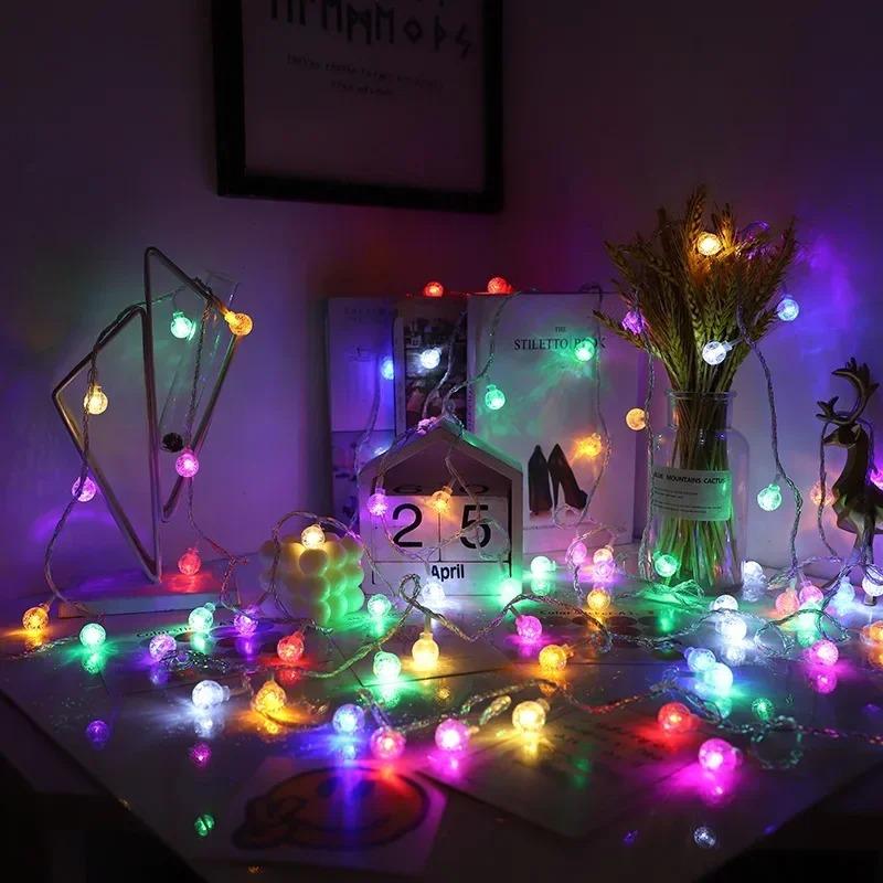 Bubble Ball LED Lichterkette Kristallkugel & Kleine Runde Kugel Girlande Außenlampe Hochzeit Lichterkette Weihnachten Ramadan Dekoration 2026