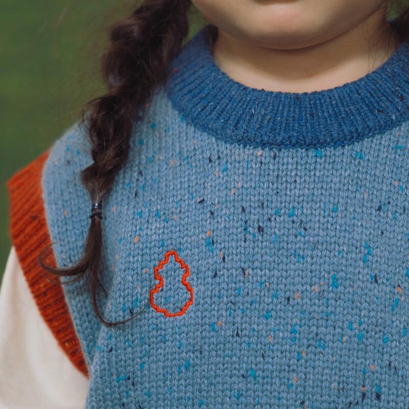 Papa Kids Retro Colorblock Wool Blend Vest 110