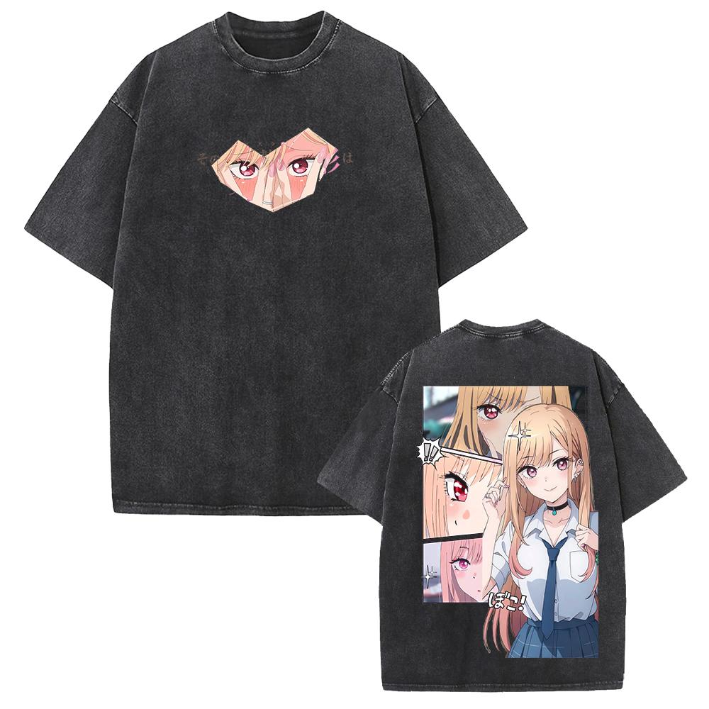 Camiseta de Anime Japonés My Dress-Up Darling Linda Marin Manga Camiseta Lavada Ropa para Hombres Mujeres Top