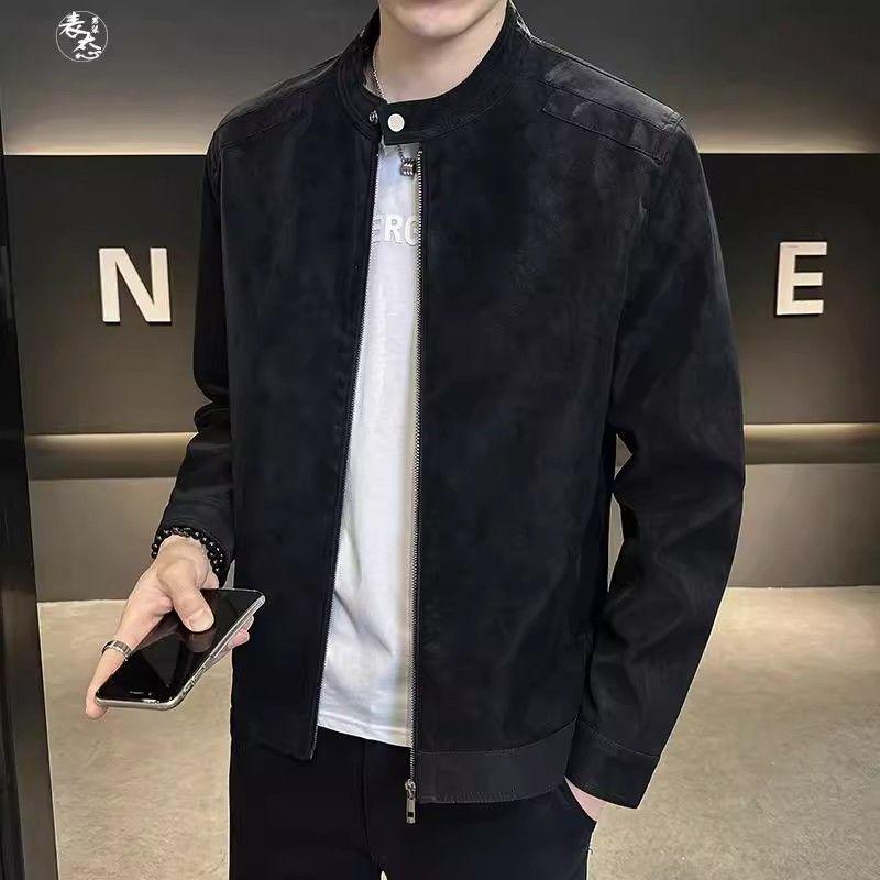 Herren Arbeitsjacke 2026 aus Wildleder mit Stehkragen - Vielseitig für Frühling, Herbst und Winter