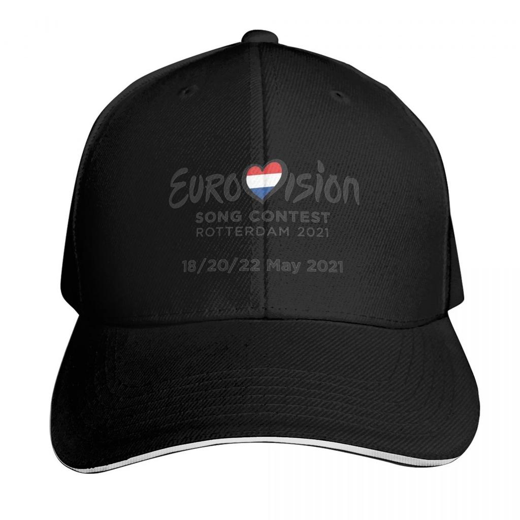 Czapka z Logo Konkursu Piosenki Eurowizji Modna Codzienna Czapki Baseballowe Regulowany Kapelusz Hip Hop Lato Unisex Czapki Baseballowe