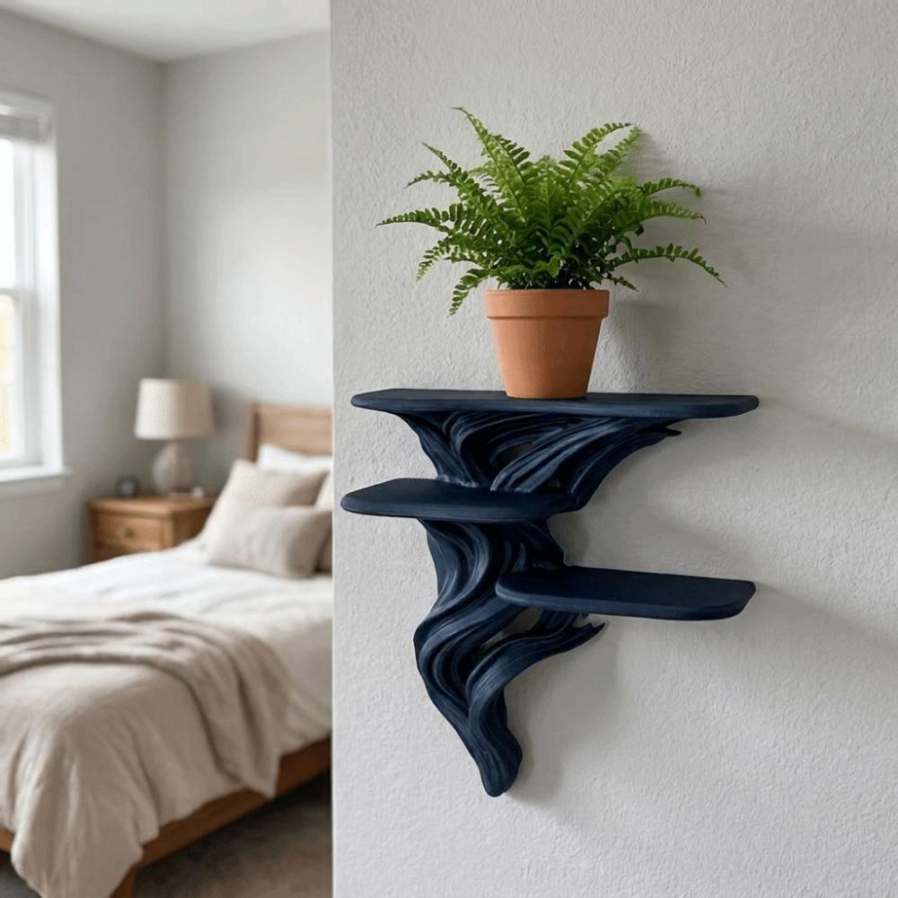 Stable Three Tier Wall Rack Irregular Shape Wall Storage Rack Collectibles Display