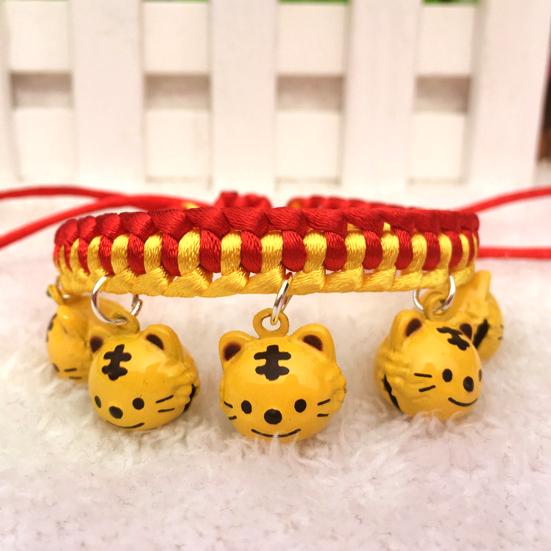 Fashion Braided Dog Collar with Cartoon Figure Bells Puppy Necklace Pet Supply
