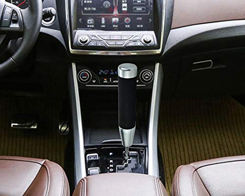 Arenbel Long Gear Handle Knob PU Stick Shift Shift Car Shifter Lever Knob Universal for Auto Manual Vehicles Silver