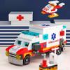 6 In 1 City Ambulance Building Blocks Set - DIY Car Puzzle Building Blocks Kids Birthday Gift Ambulance Toy Decoration Gift