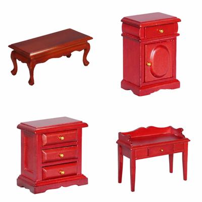 1/12 Dollhouse Miniature Mini Wooden Coffee Table Simulation End Table Furniture Toys for Doll House Decoration Accessories