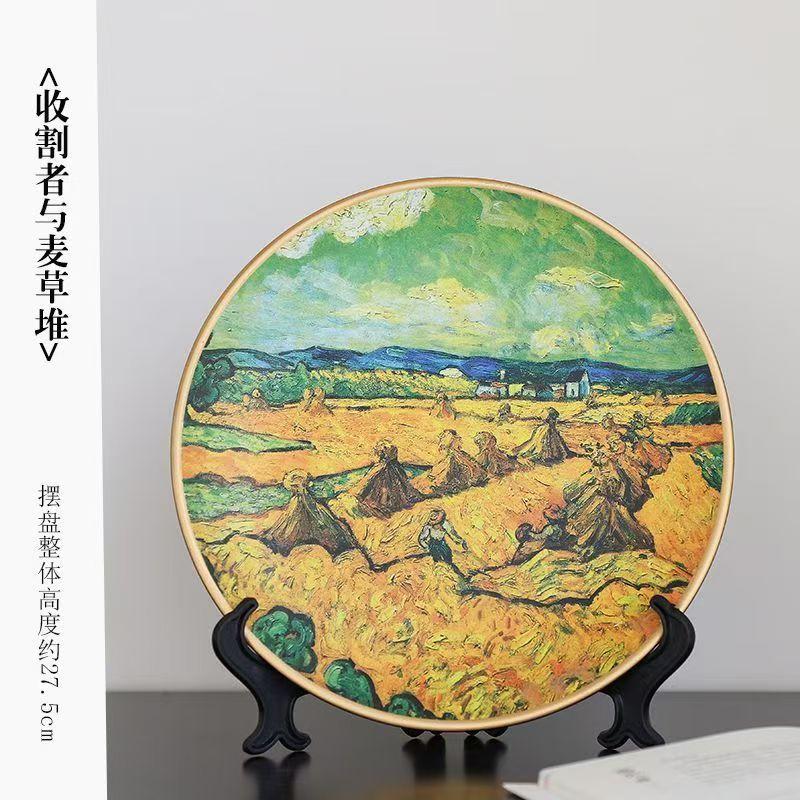 10 Inch Van Gogh Painting Porcelain Decorative Wall Plate Ceramic Creative Art Disc European Decoration Plates