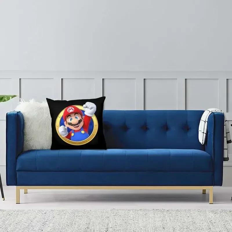 Mario Soundate Double-sided Printed Cushion, Living Room Cartoon Printed Cushion Cover
