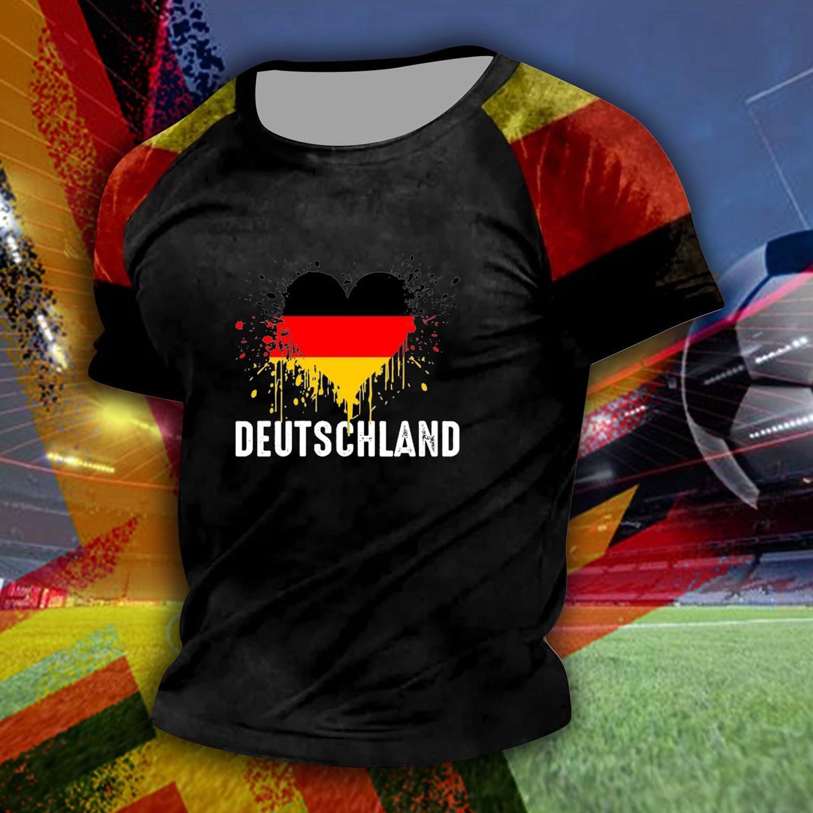 Men s Printed T-Shirt Men s Loose Casual Short Sleeve Top L