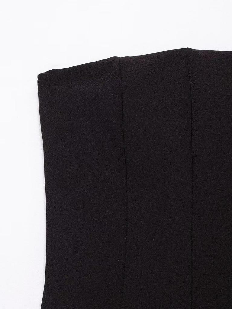 2025 Spring Women's Off-Shoulder Wavy Wide Hem Dress