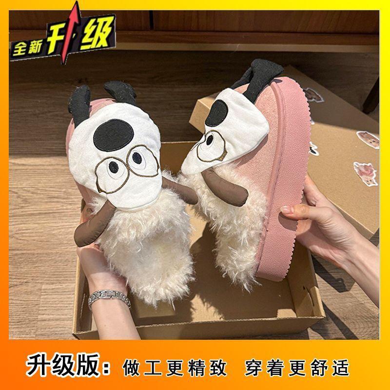 Retro cotton slippers women's thick bottom thickened home indoor warm non-slip baotou cotton slippers 2025 winter new