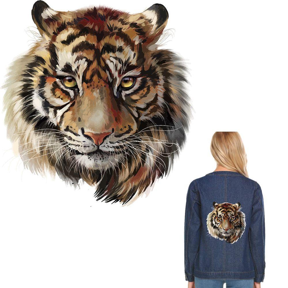 T-shirt con Toppe Tigre Pressa Adesivo a Trasferimento Termico Lavabile di Livello A Applicazioni da Stirare per Decorazione T-shirt Vestiti Stampa DIY