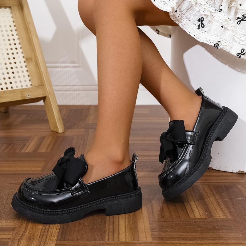 Soft-Sole Leather Shoes for Girls  New Style Bowknot Princess Flats Patent Loafers for Toddlers Elegant Cute Shoes for Girl