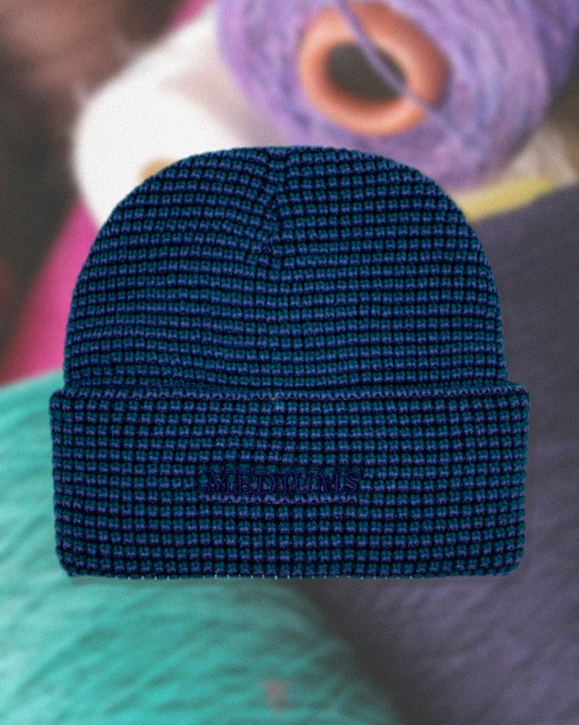 Midieomseu Waffle Beanie - Blue (Waffle Beanie)