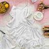 Women's Casual Ice Silk Three-Piece Set: Backless Camisole & Shorts Pajamas