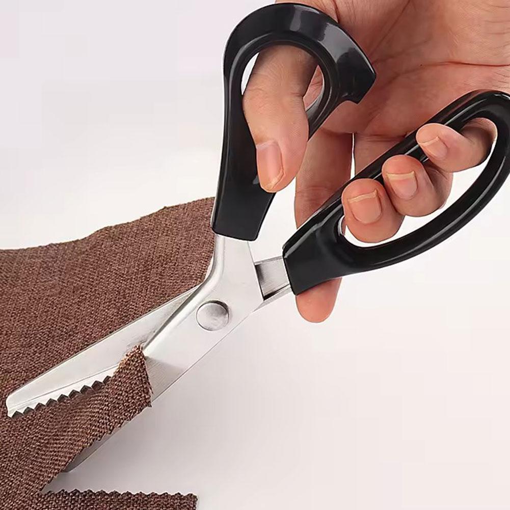 Professionelle Zackenschere Schneiderschere Zickzack-Schnitt Nähschere Kleidermacherschere Schneiderschere Schwarze Schere