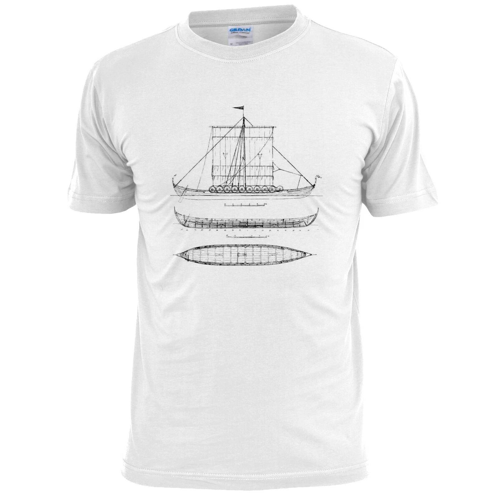 Mens Viking LongShip Sketch T shirt Norse M