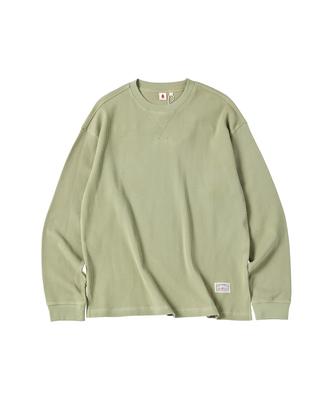 COMONINOZ Waffle Long Sleeves T-Shirt [Khaki]