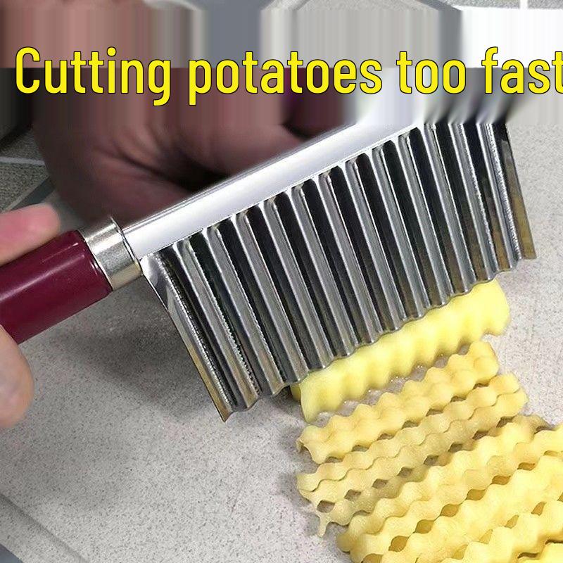 Stainless Steel Wavy Knife: Wolf Tooth Kitchen Vegetable Cutter for Fancy Potatoes