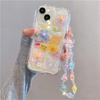 3D Pink Flower Phone Chain Clear Case for Samsung Galaxy S26 S25 Plus S23 S24 Ultra FE S25FE A57 A37 A17 A56 A16 A55 A54 A15 5G