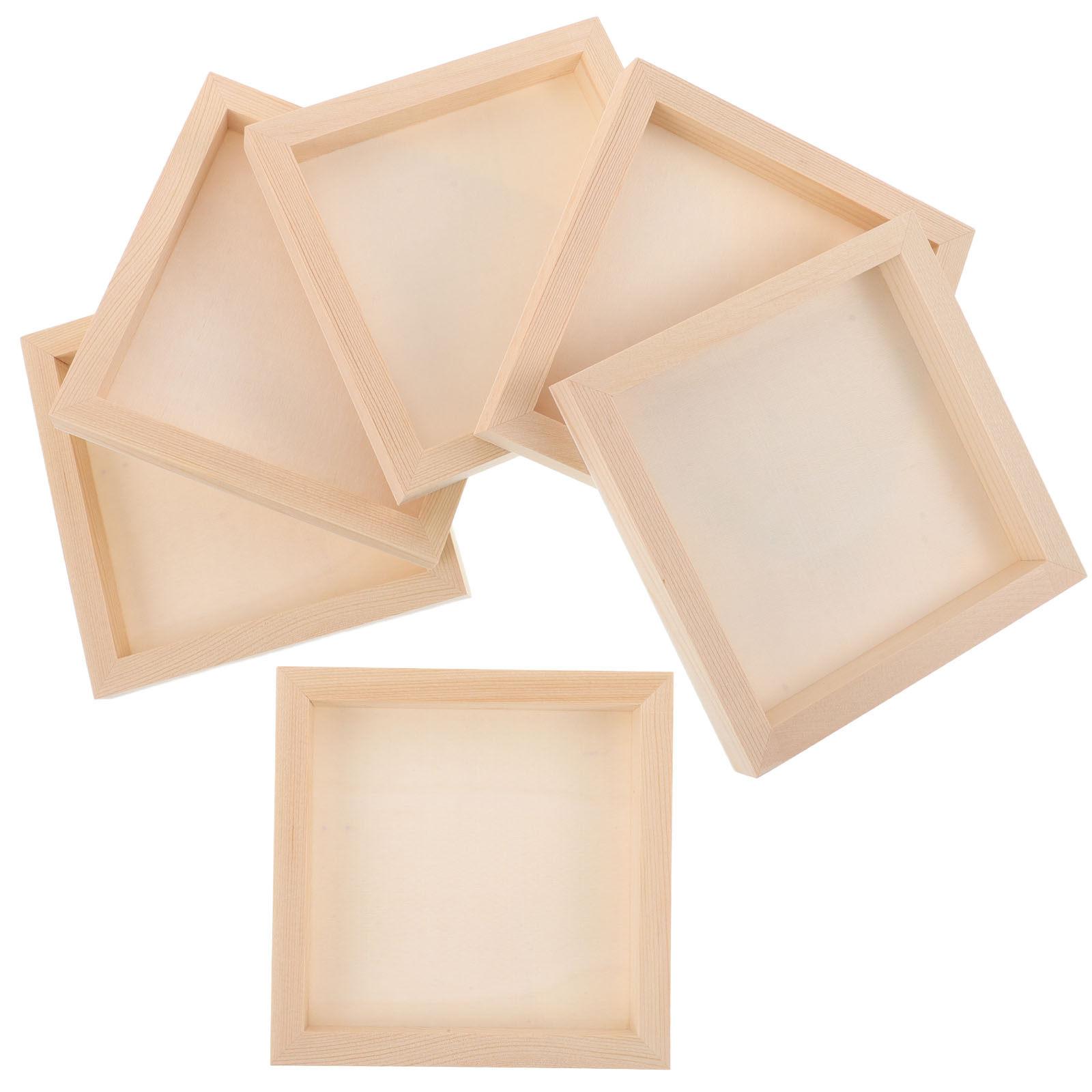 

6 pcs Unfinished Wood Canvas Panel 6x6 Inch Wood Board Small Painting Canvas Frames for DIY Art Projects Acrylics Oil Painting