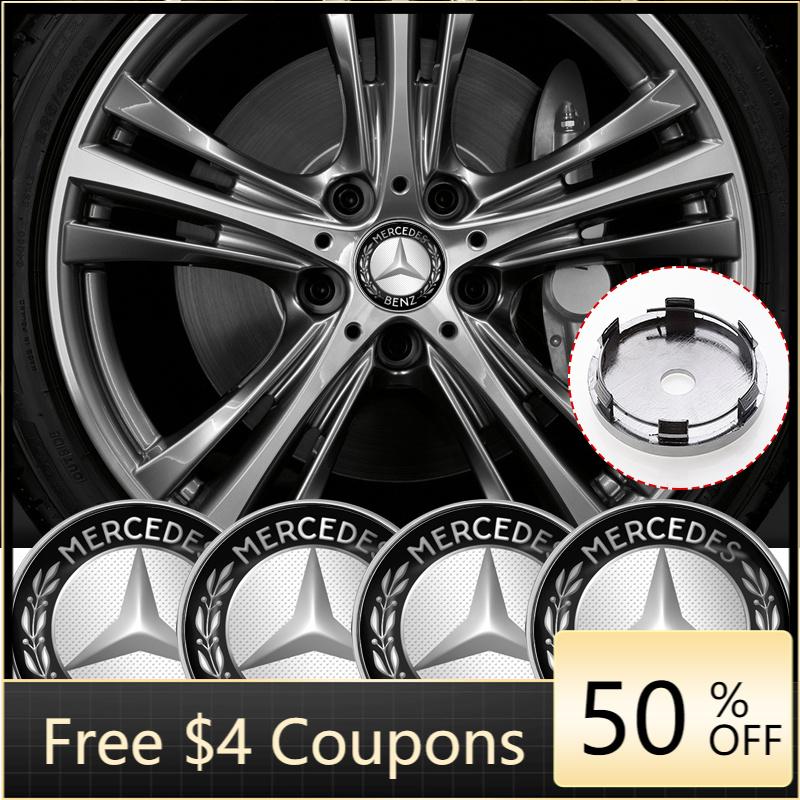 For Benz a2Car Wheel Center Hub Cap Car Rims Dust-proof Cover Hubcapss Stickers For Mercedes Benz C43 C63 C55 C Class AMG C180 C200 C220