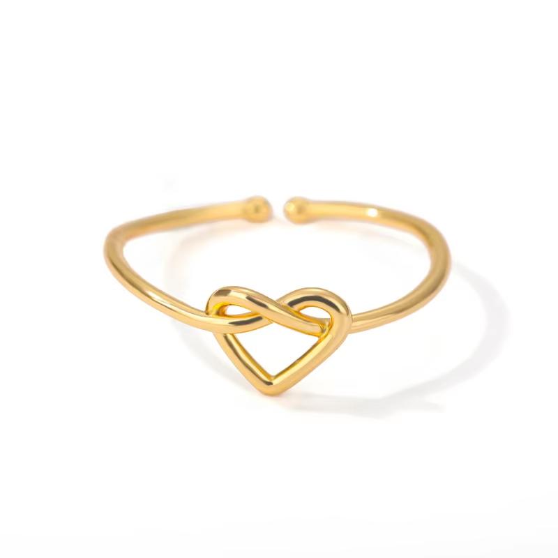 

Heart Shaped Open Cuff Ring For Women – Minimalist Adjustable Ring For Everyday & Gift Giving